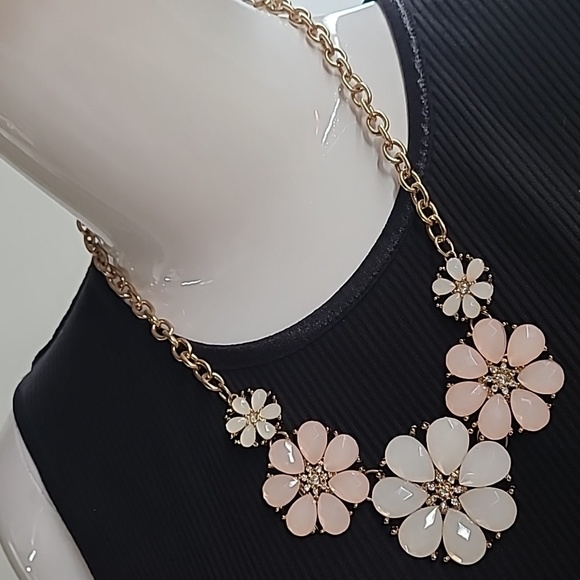 Statement Floral Embellished Rhinestone Necklace - Picture 1 of 10